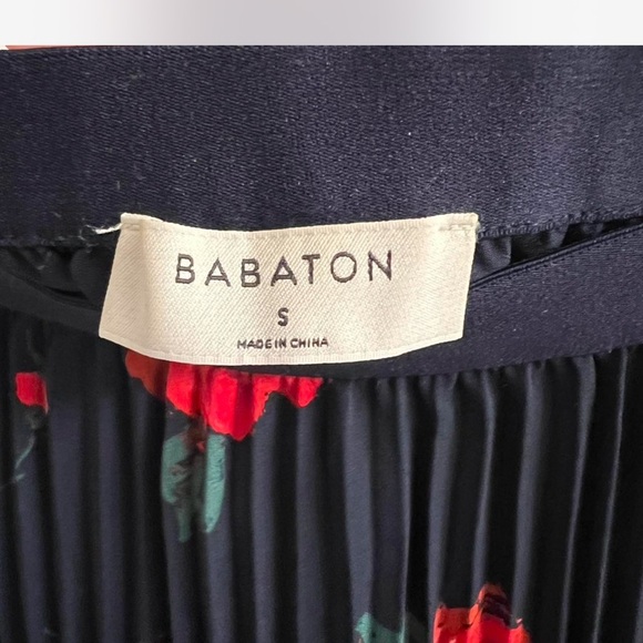 Babaton aritzia Red and Blue Pleated Pencil Midi Skirt - Picture 3 of 6